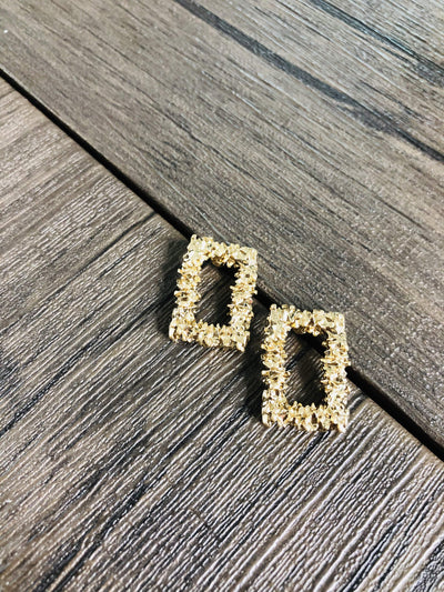 Earrings Klassic | Mini Hammered Square Earrings