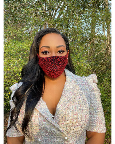 Mask Scarlet | Contoured Leopard Print Face Mask