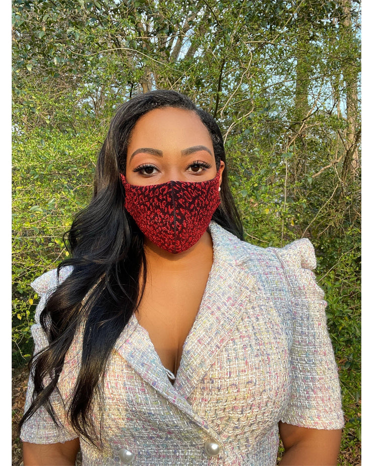 Mask Scarlet | Contoured Leopard Print Face Mask
