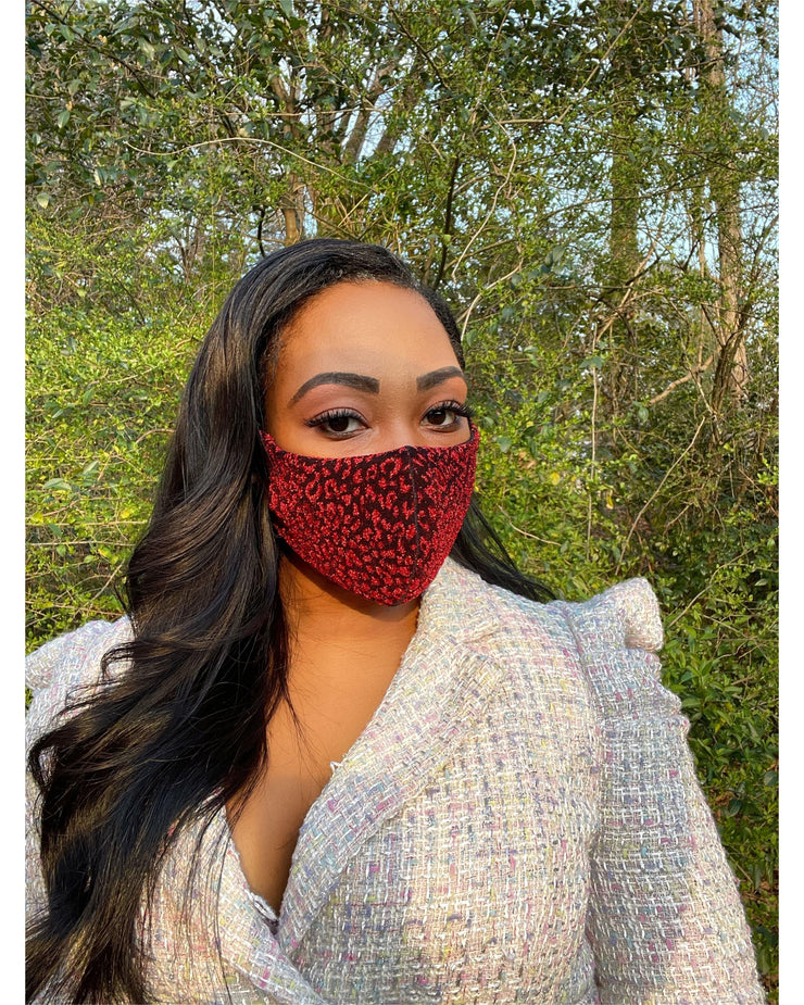 Mask Scarlet | Contoured Leopard Print Face Mask