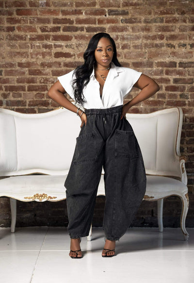 Pants Fly Girl | Wideleg Drawstring Denim
