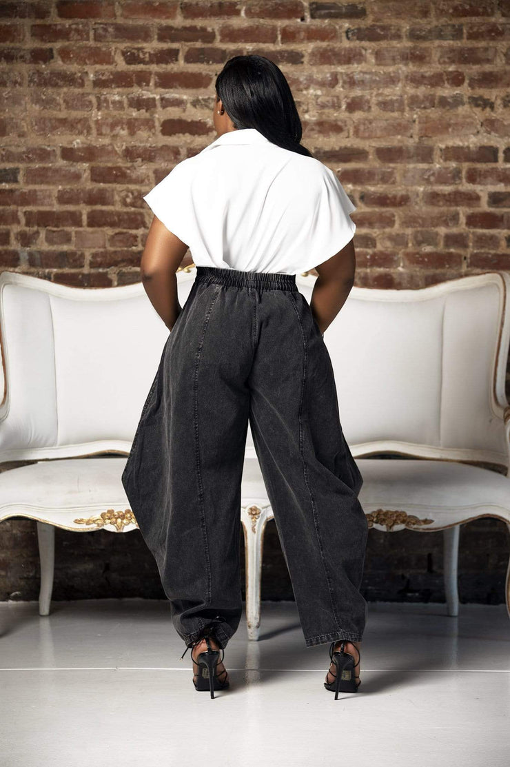 Pants Fly Girl | Wideleg Drawstring Denim