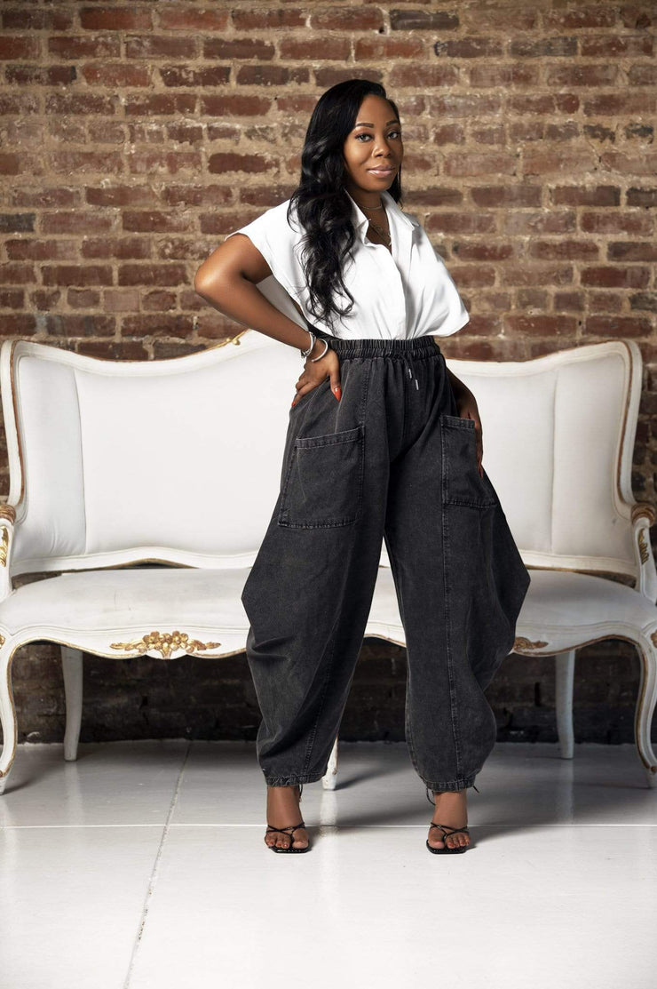 Pants Fly Girl | Wideleg Drawstring Denim