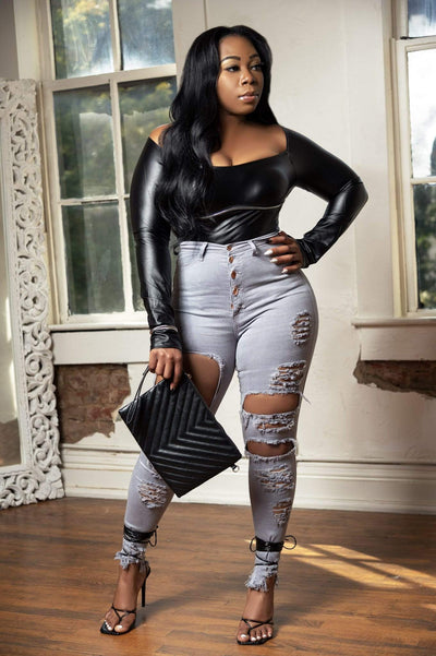 Pants Smoky | High Waist Distressed Denim