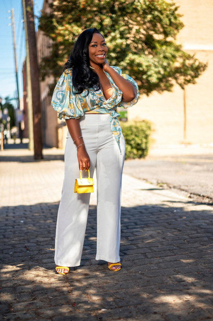 Shirts & Tops Giselle | Print Ruffle Crop Top