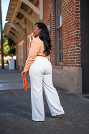Shirts & Tops Janet | Cropped Tie Waist Tailored Blazer