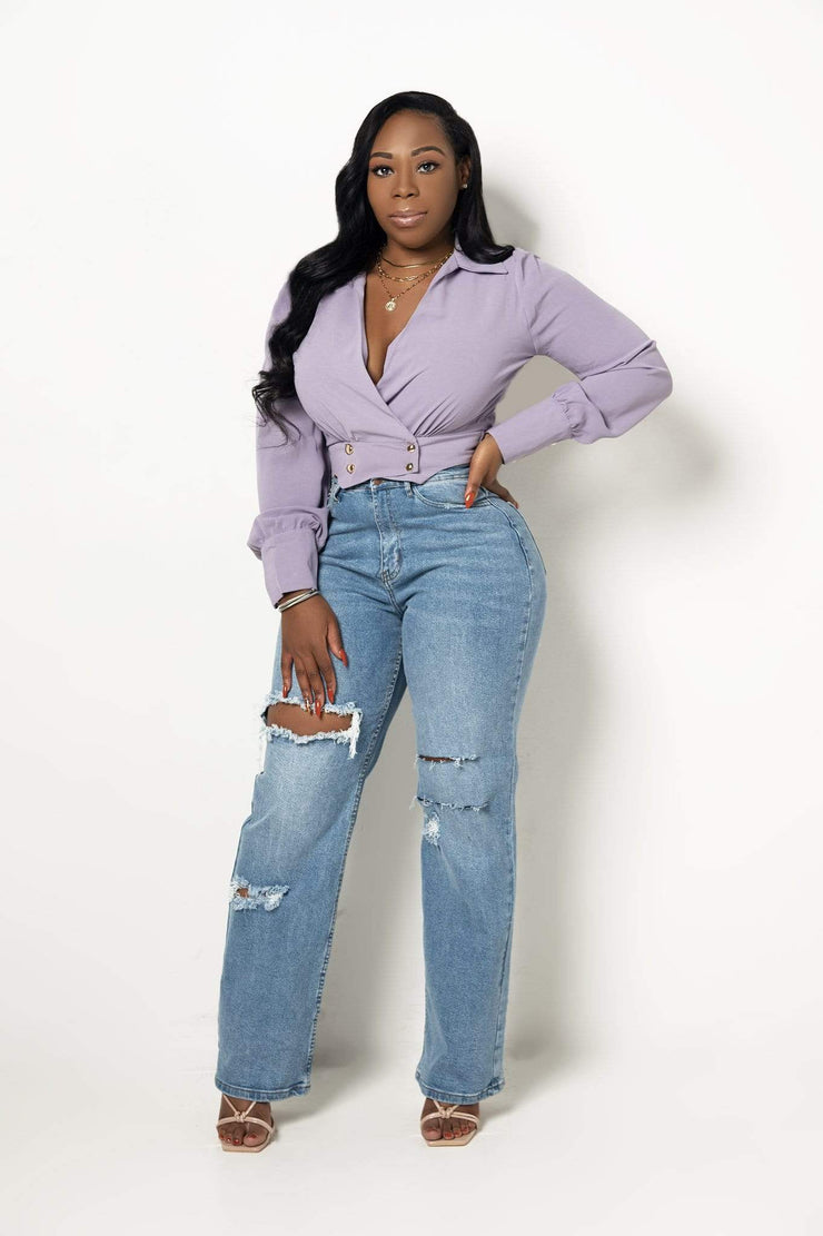 Shirts & Tops Mauve Madison| Double Button Top