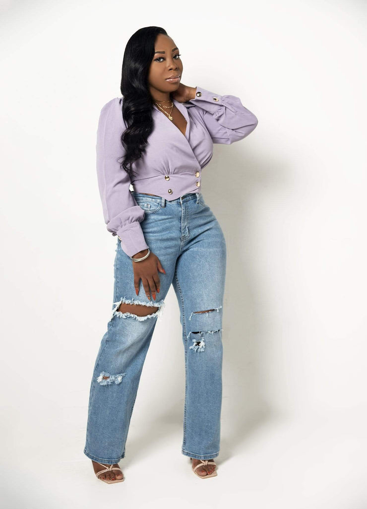 Shirts & Tops Mauve Madison| Double Button Top