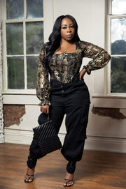 Shirts & Tops Royal | Metallic Corset Top